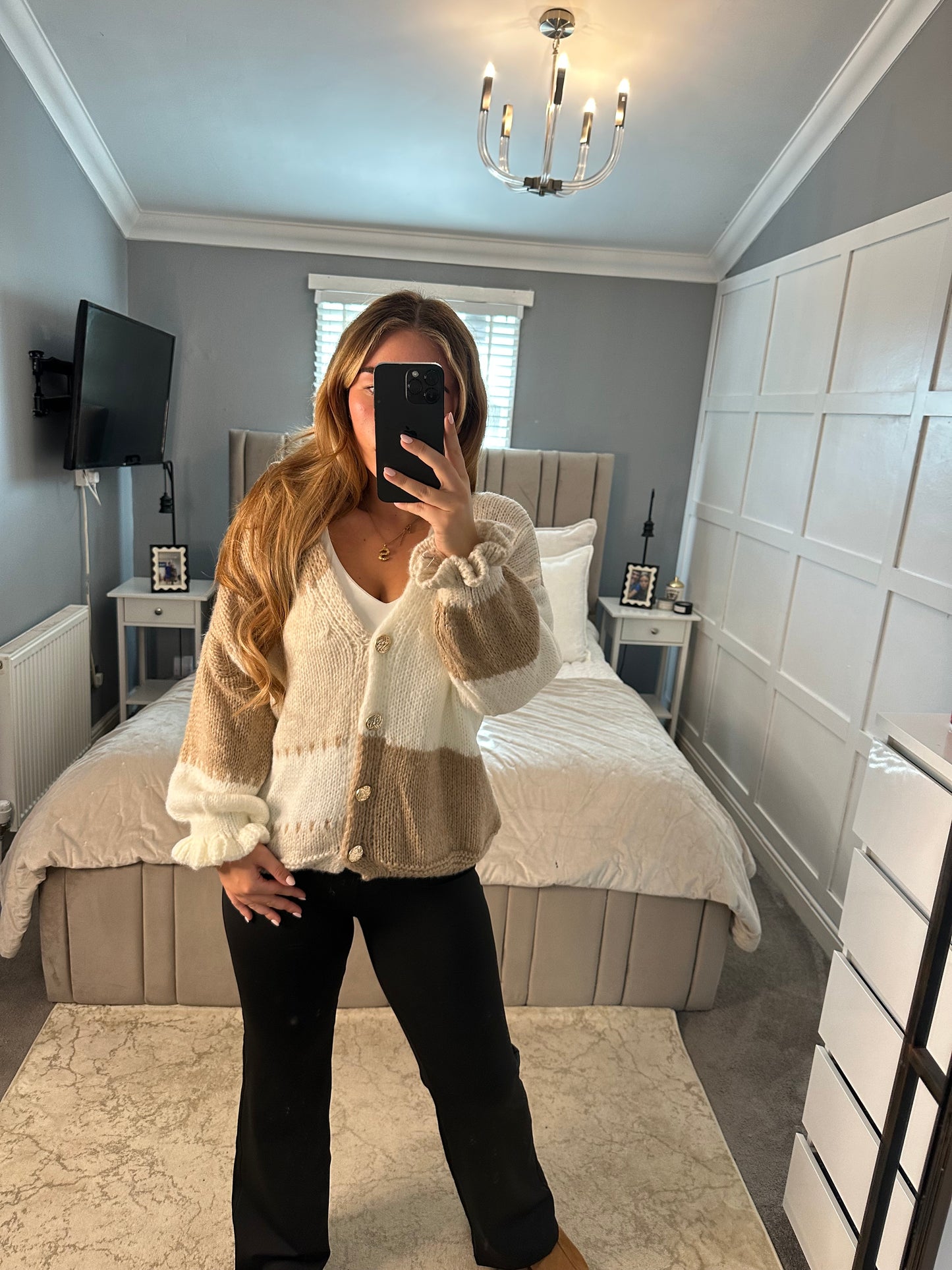 Aurora gold button cardigan