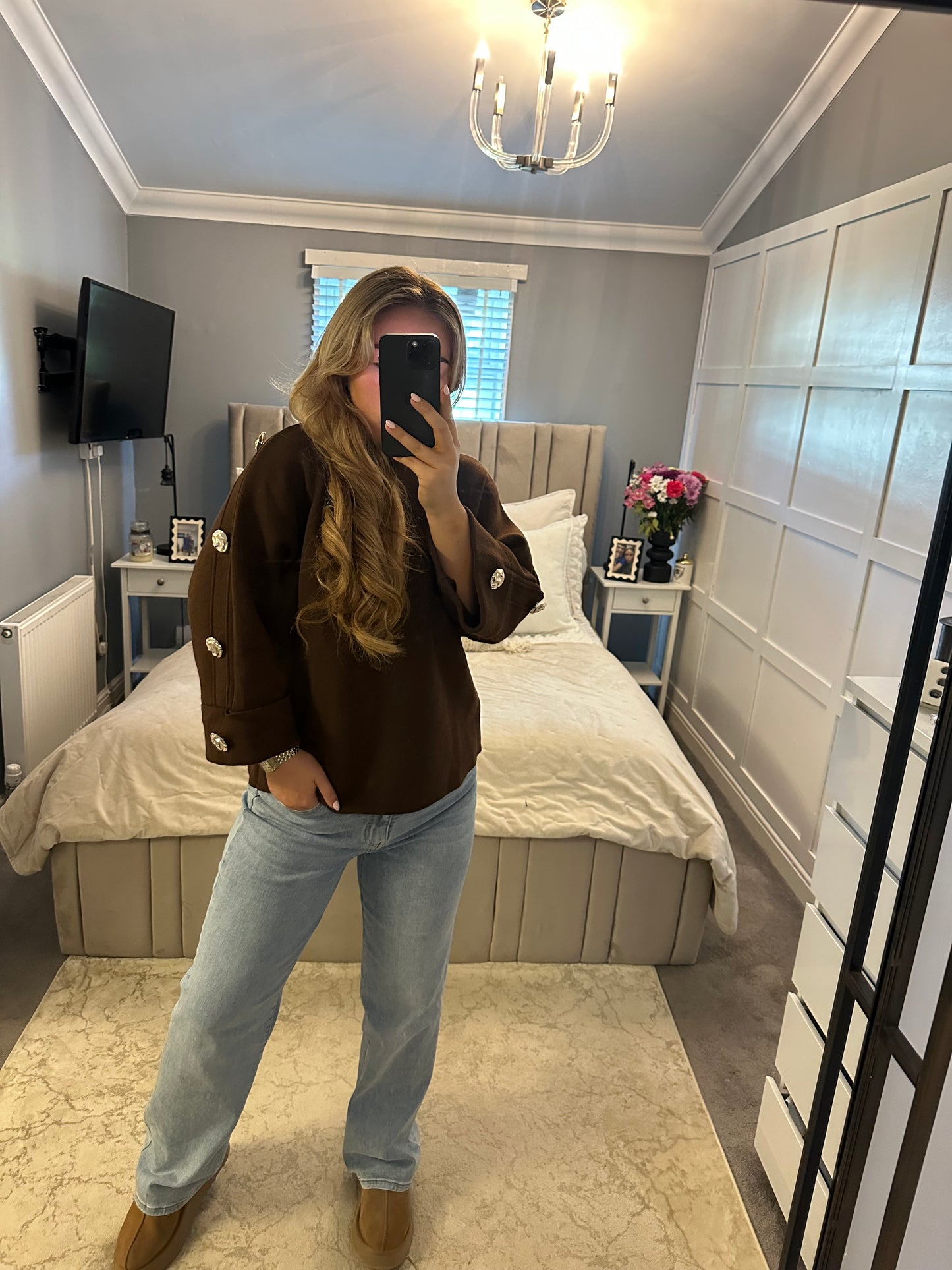 Ada long sleeve button jumper