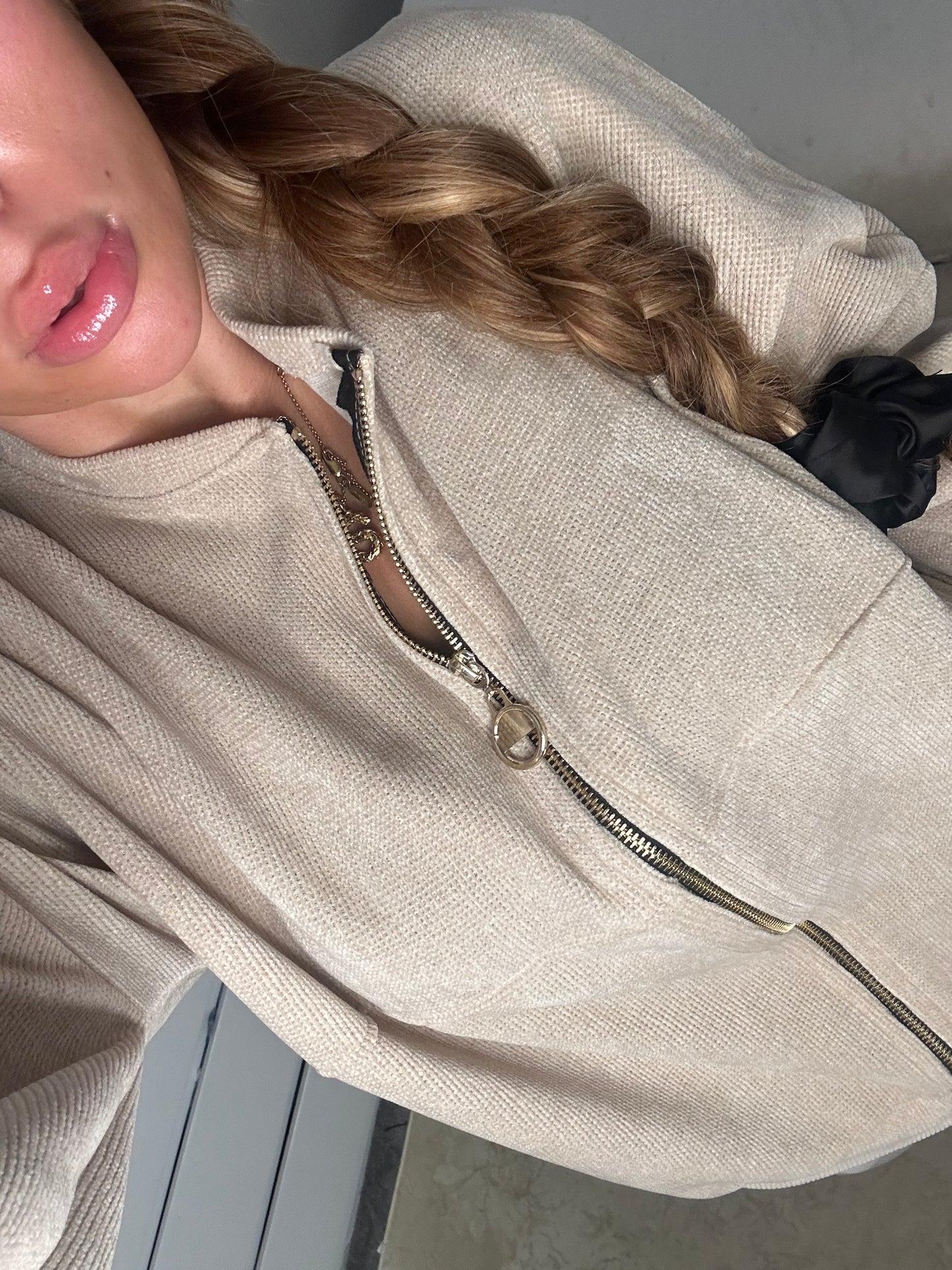 Annabelle velour bomber jacket set