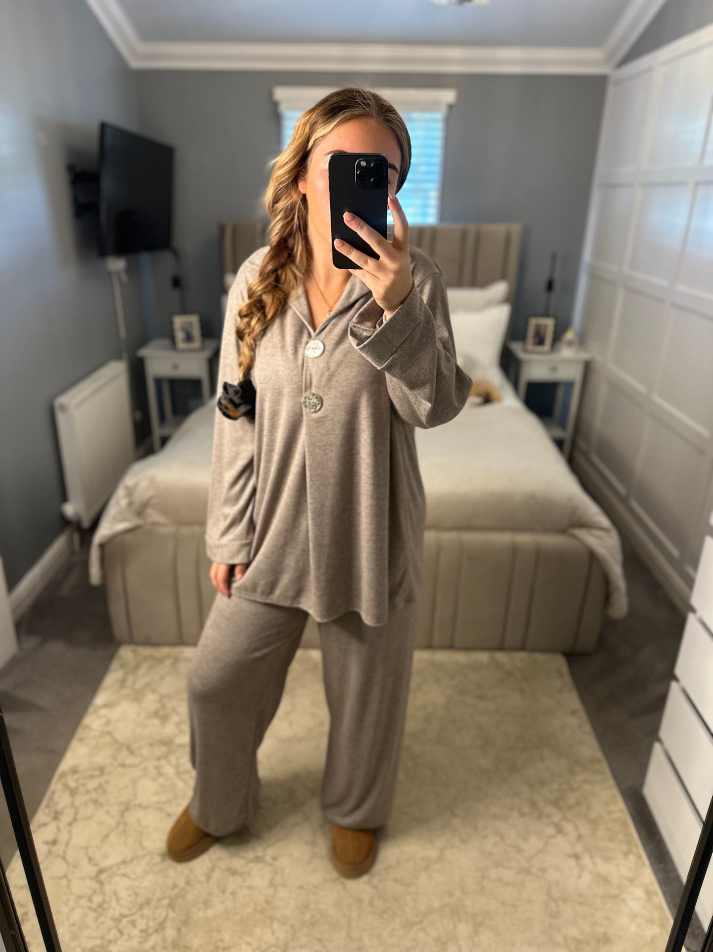 Luna gold button 2 piece set 4 colours