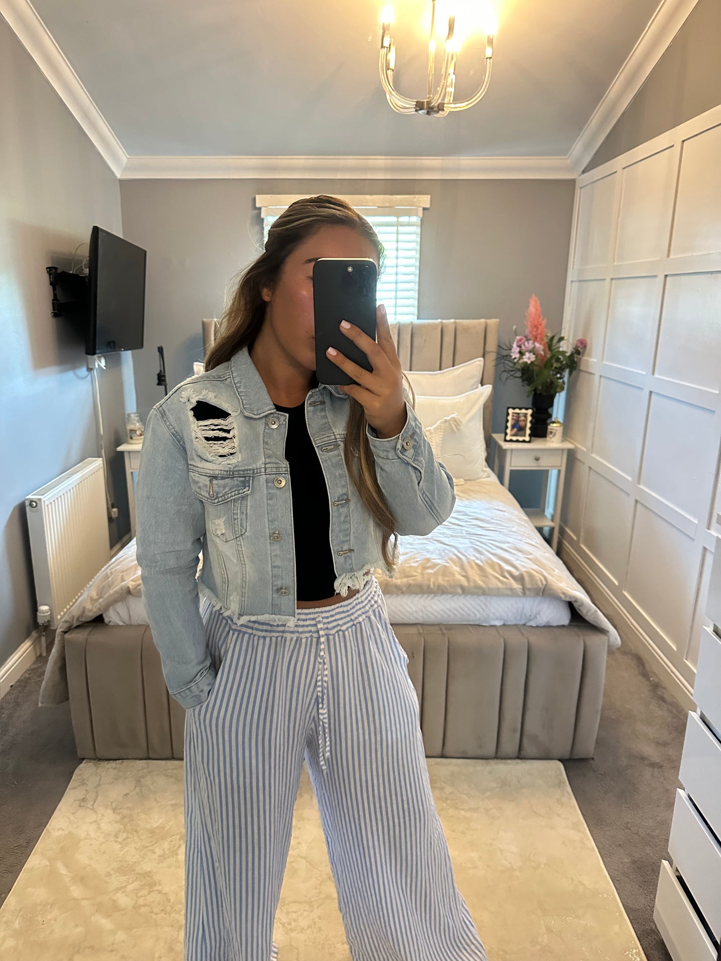 Cropped denim jacket