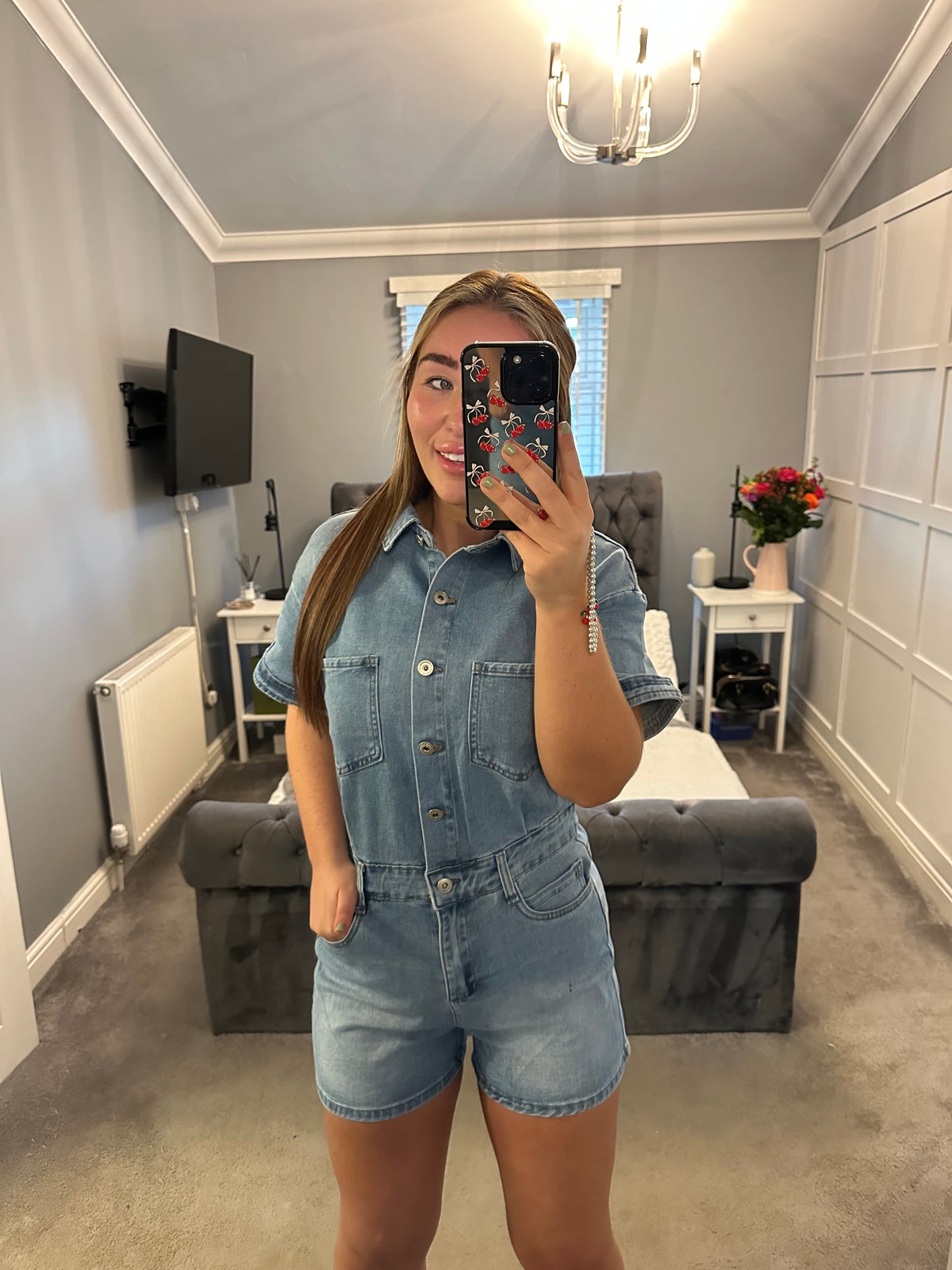 Maddie denim playsuit