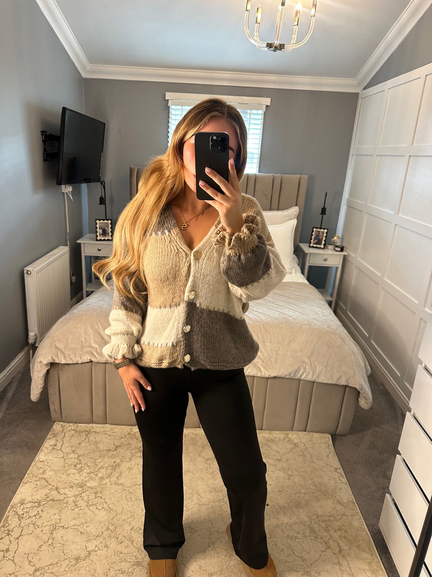 Aurora gold button cardigan