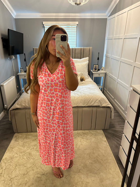 Sassy pink leopard dress