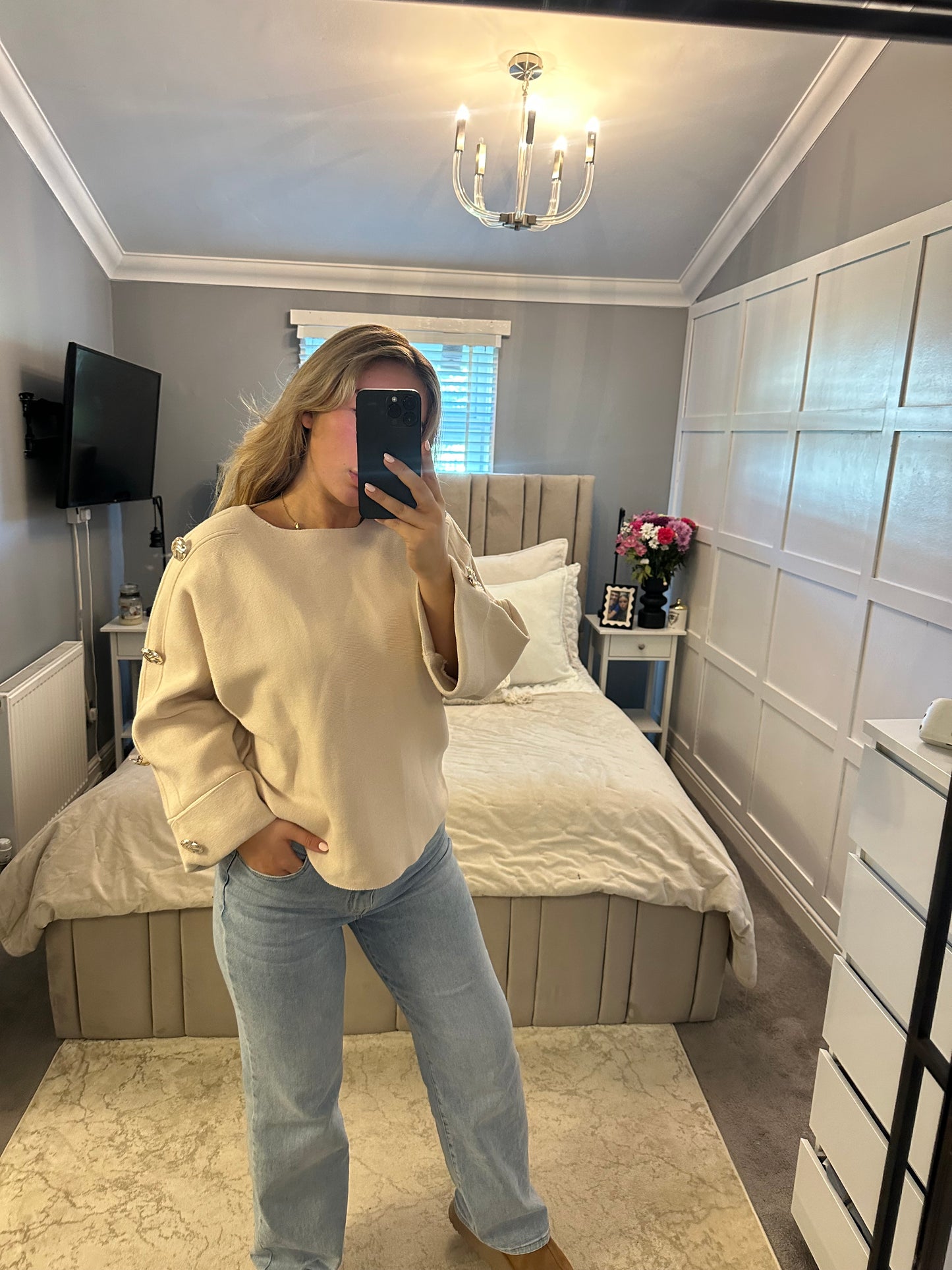 Ada long sleeve button jumper