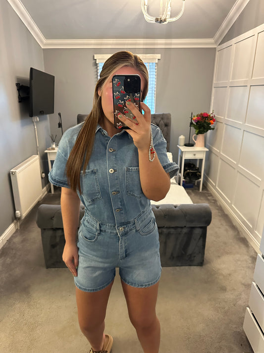 Maddie denim playsuit