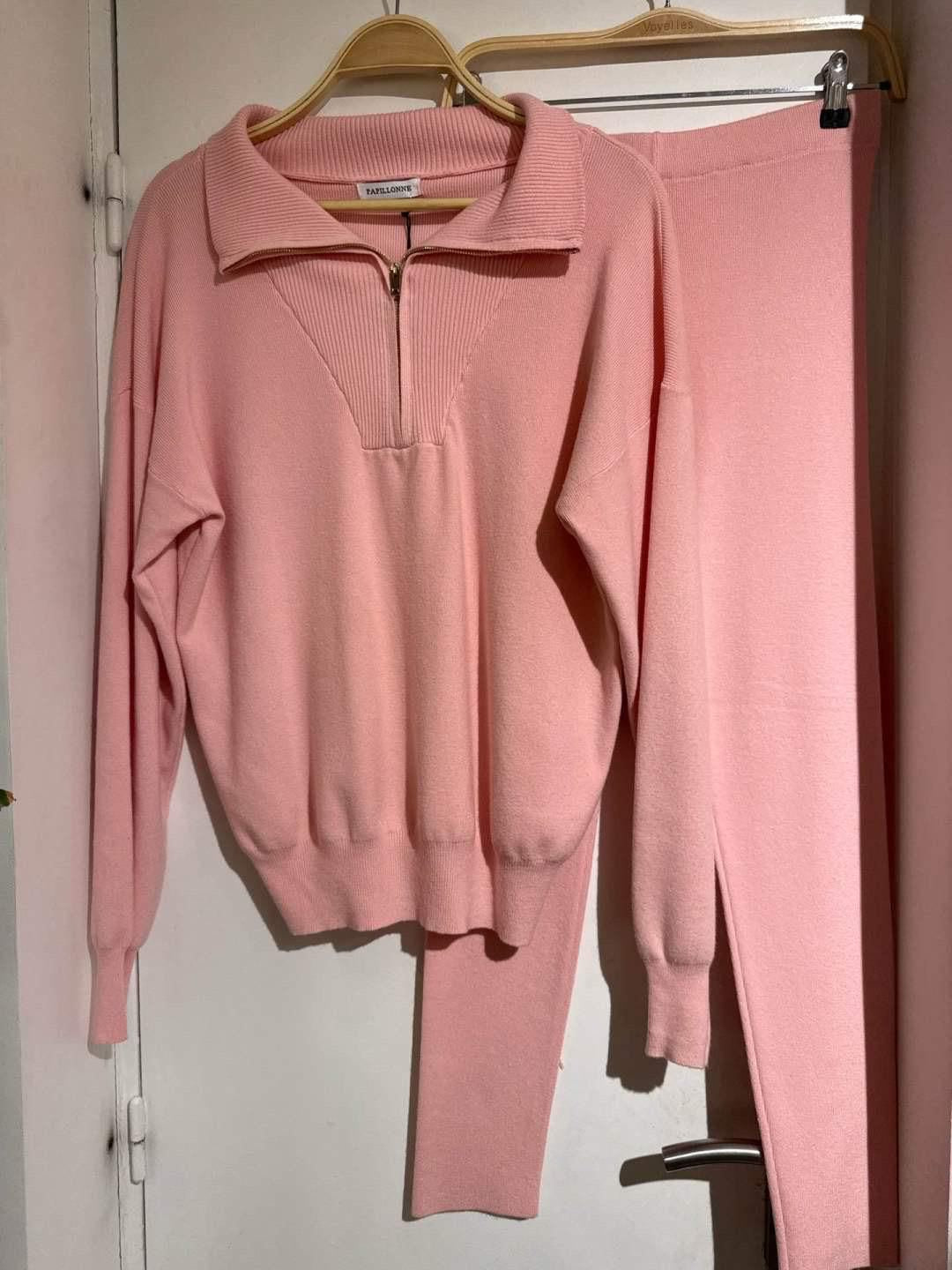 Quarter zip 2 piece lounge set