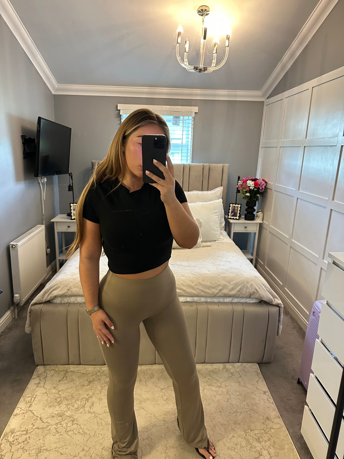 Ruby cotton slinky flares